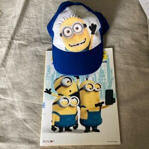 Minion toddler baseball hat and jumbo coloring and activity book.